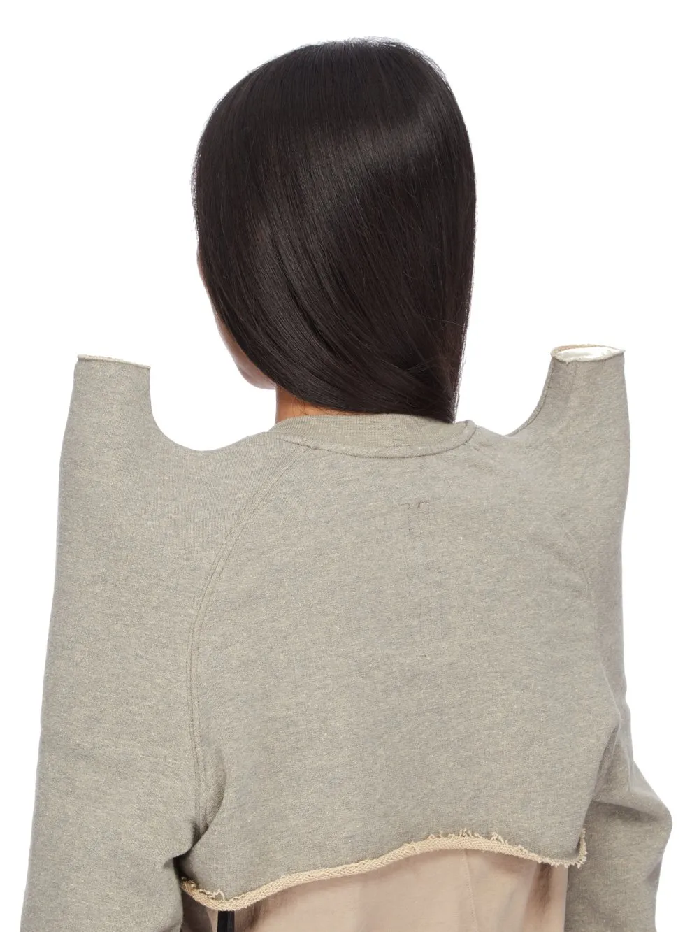 Drkshdw Concordians Cropped Tecsweat In Melange Grey Felpa Jersey