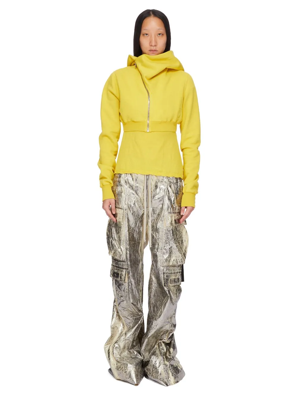 Drkshdw Concordians Micro Mountain Hoodie In Lemon Furka Heavy Sweatshirt