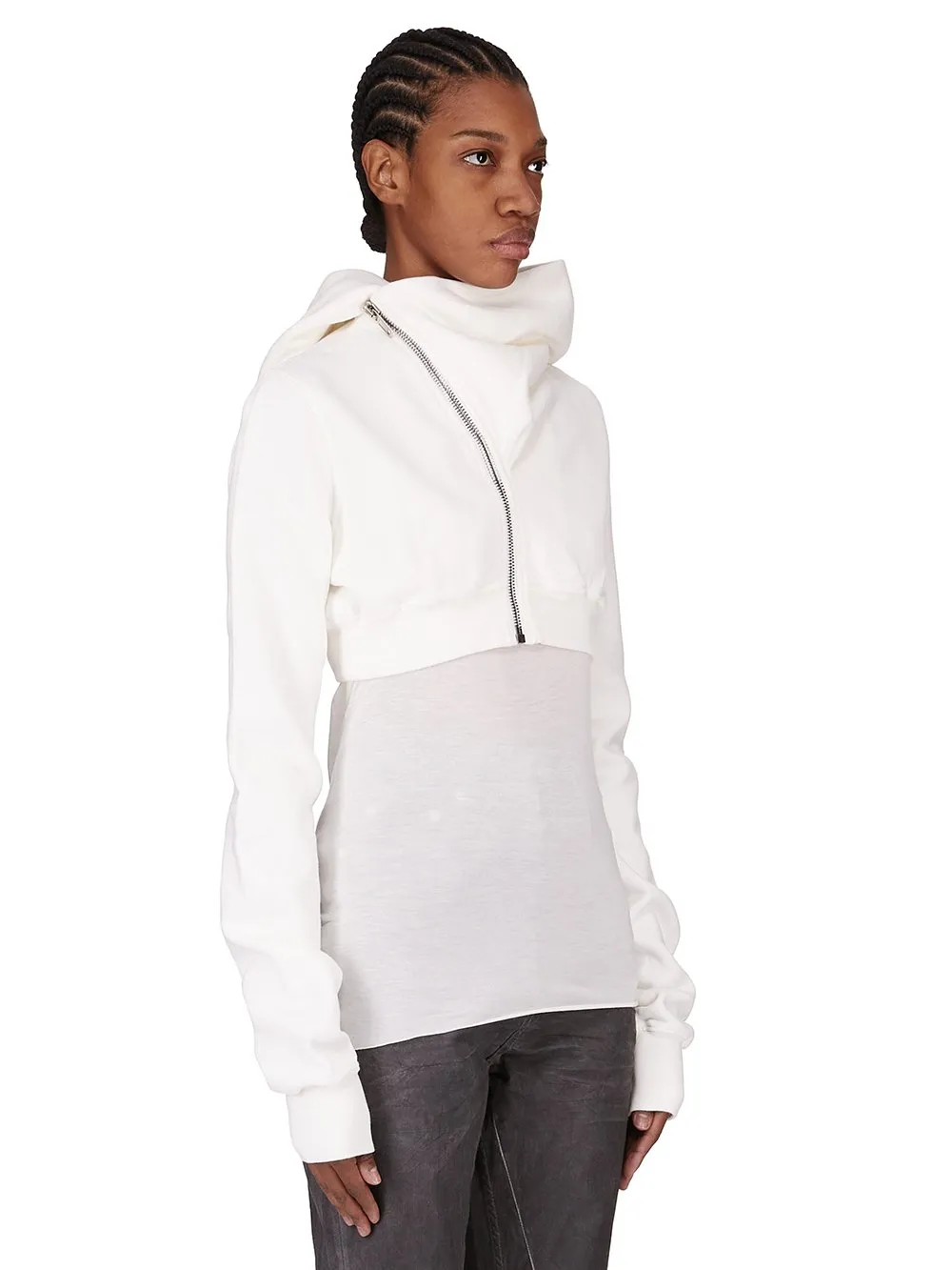 Drkshdw Concordians Micro Mountain Hoodie In Milk Furka Heavy Sweatshirt