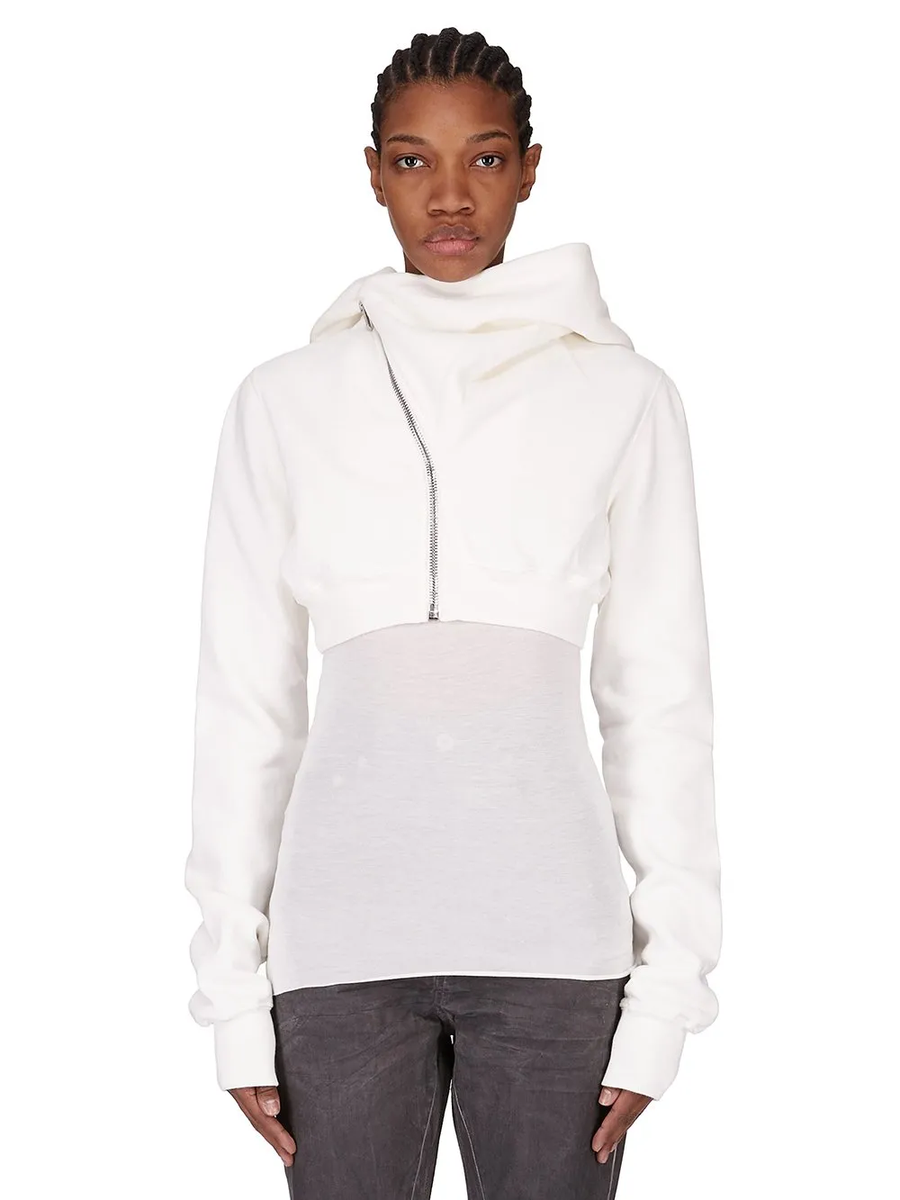Drkshdw Concordians Micro Mountain Hoodie In Milk Furka Heavy Sweatshirt