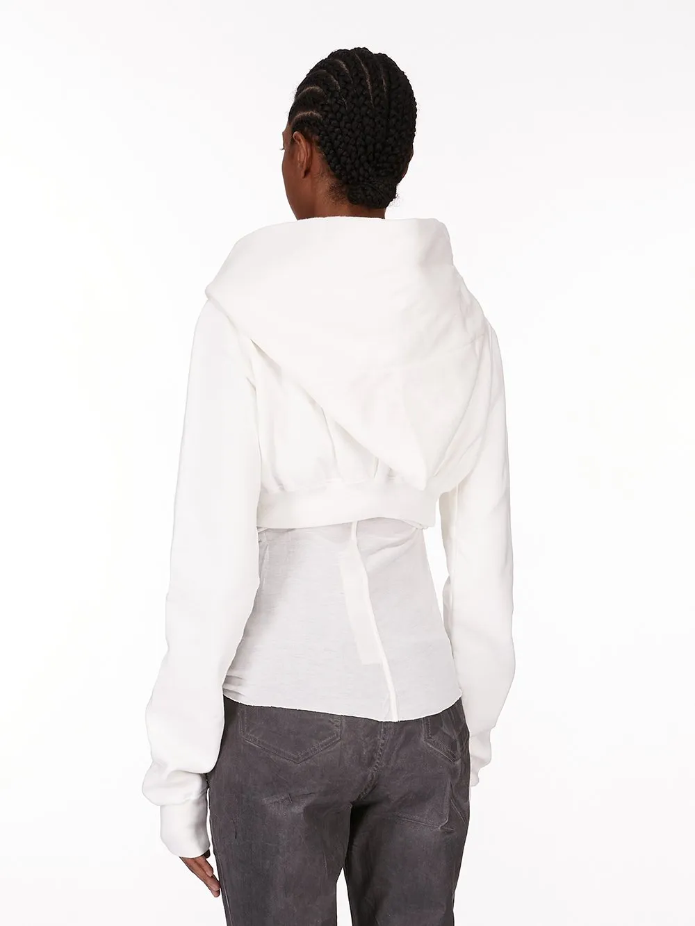 Drkshdw Concordians Micro Mountain Hoodie In Milk Furka Heavy Sweatshirt