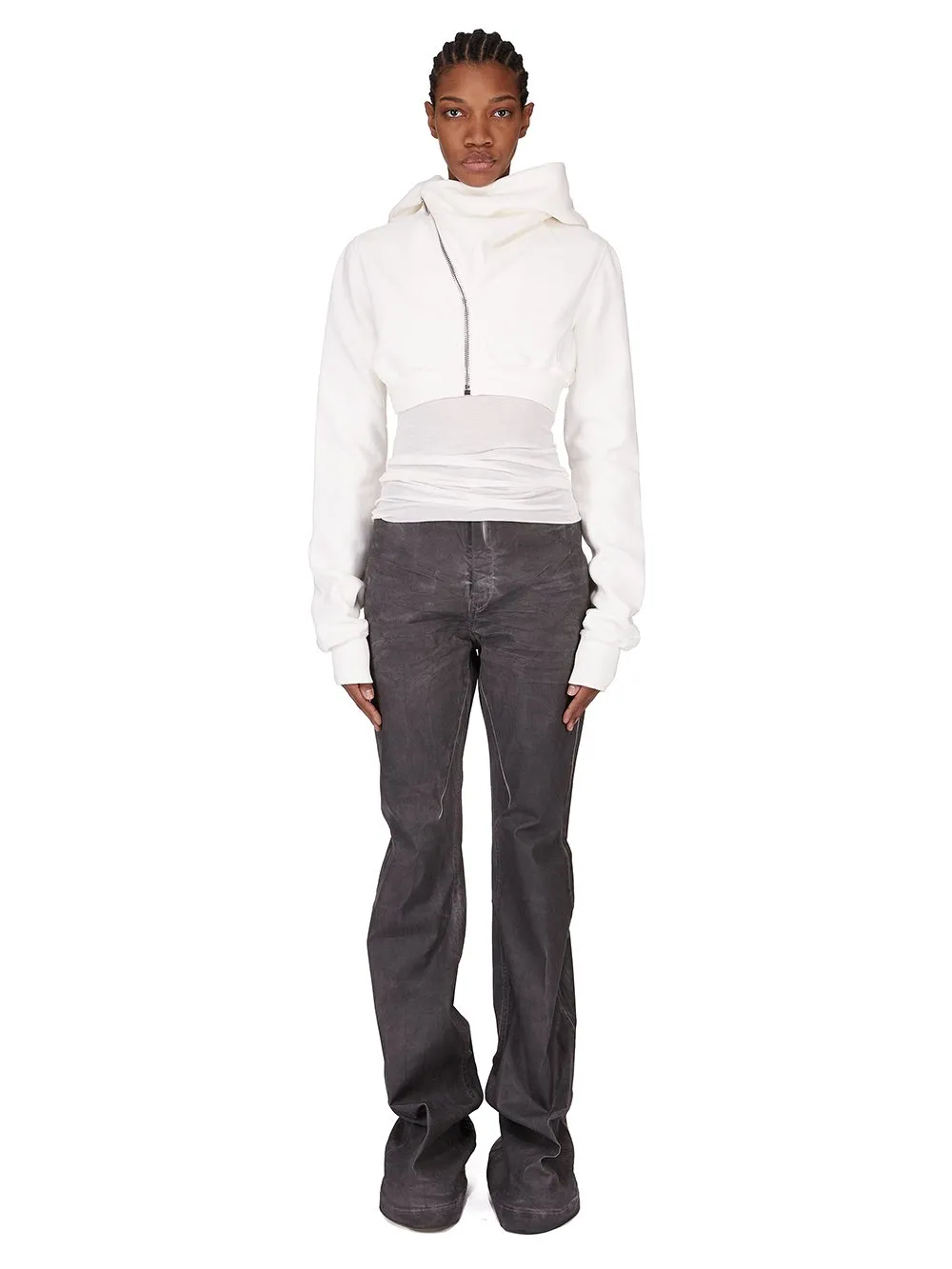 Drkshdw Concordians Micro Mountain Hoodie In Milk Furka Heavy Sweatshirt