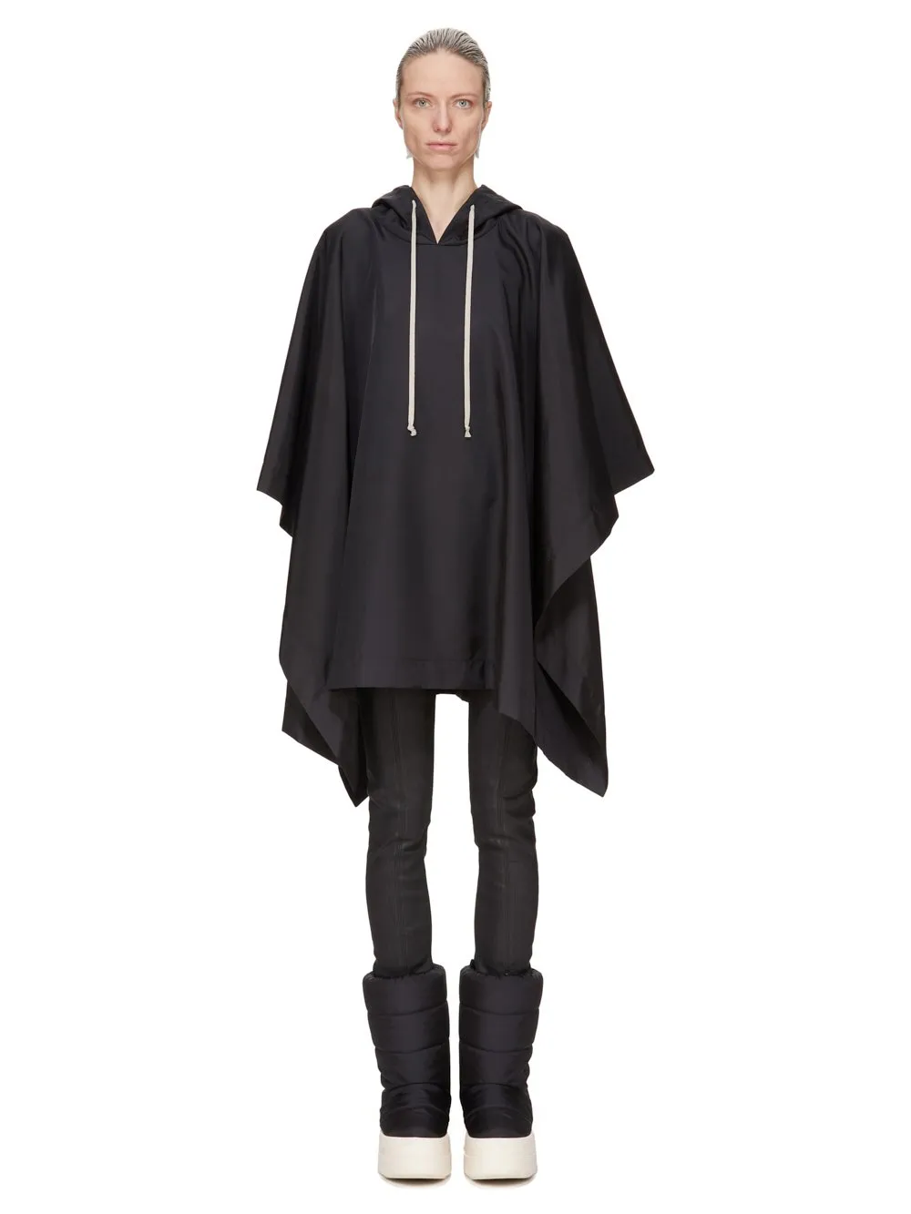 Drkshdw Concordians Poncho In Black Nylon Canvas