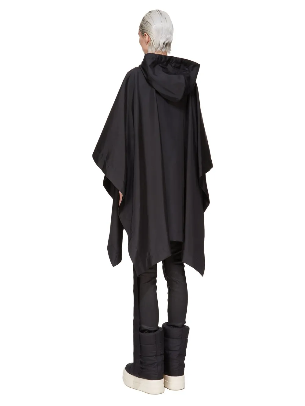 Drkshdw Concordians Poncho In Black Nylon Canvas