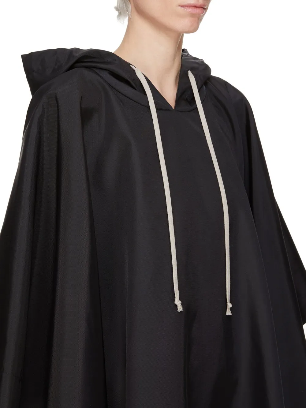 Drkshdw Concordians Poncho In Black Nylon Canvas