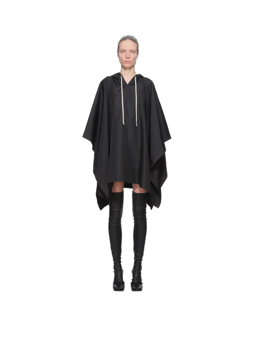 Drkshdw Concordians Poncho In Black Nylon Canvas
