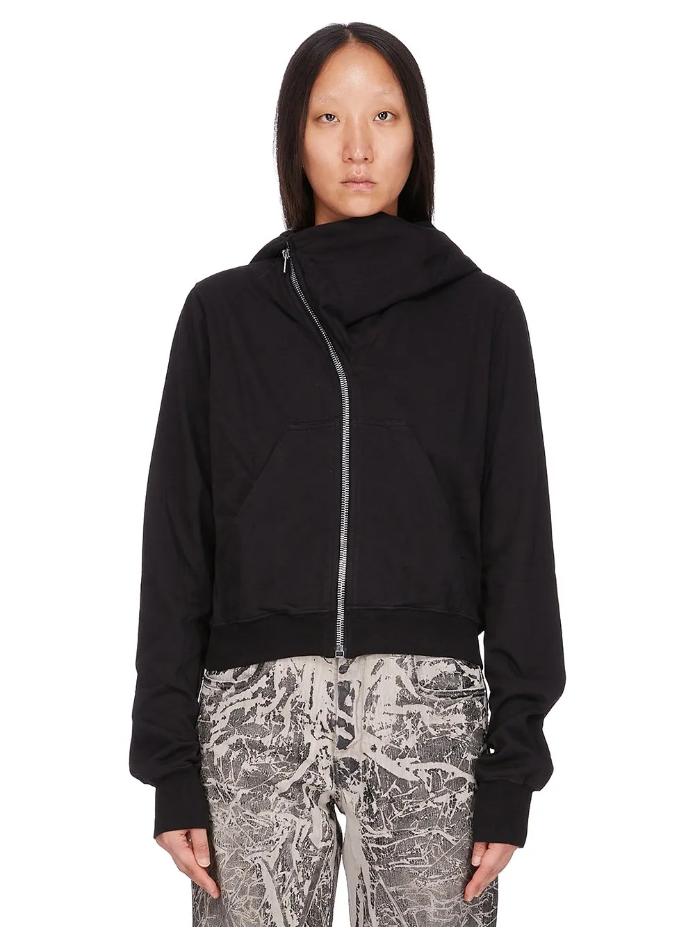 Drkshdw Concordians Mountain Hoodie In Black Compact Heavy Jersey