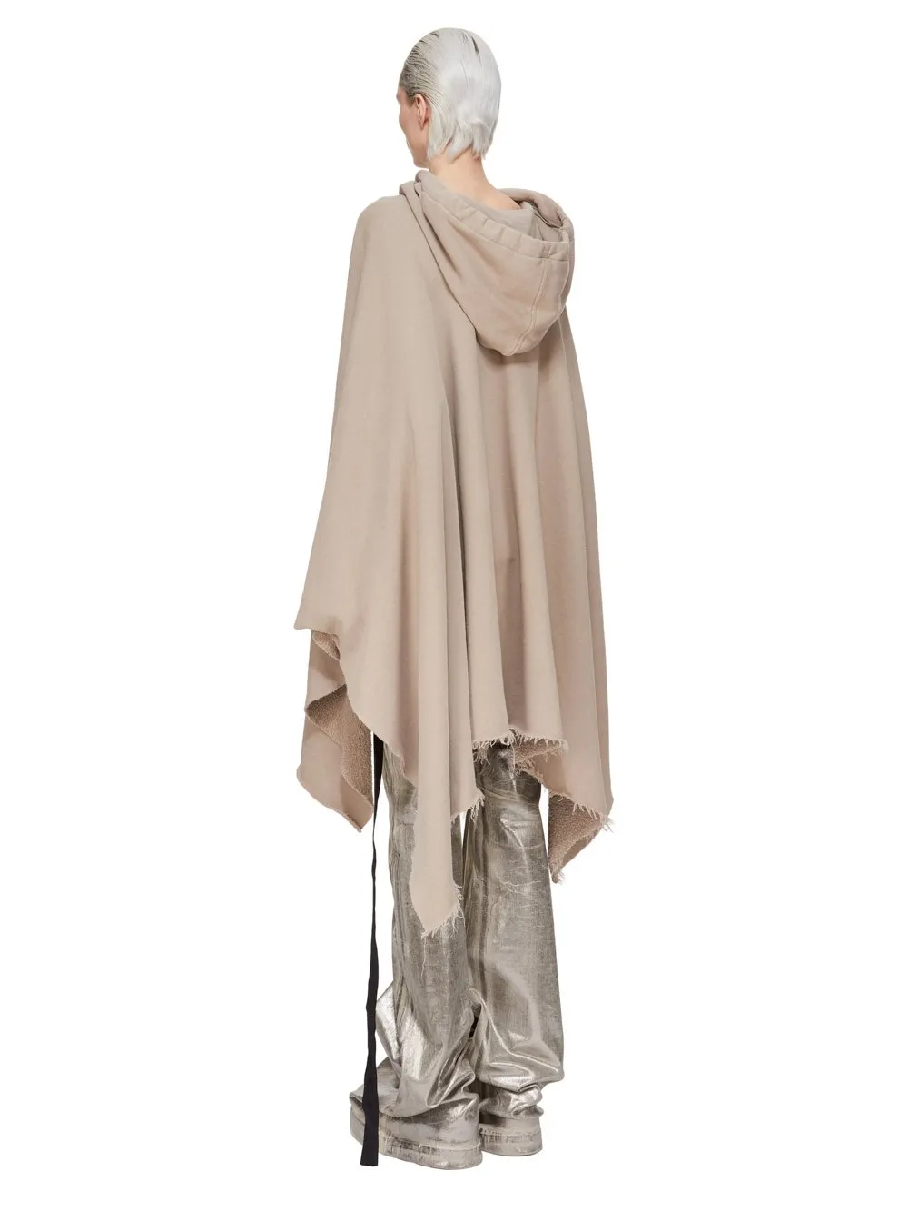 Drkshdw Concordians Poncho In Dirty Pearl Slub Felpa