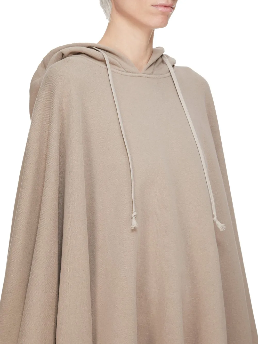 Drkshdw Concordians Poncho In Dirty Pearl Slub Felpa