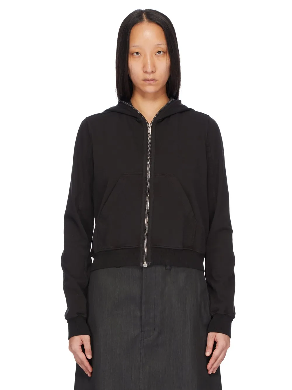 Drkshdw Concordians Small Gimp Hoodie In Black Compact Heavy Jersey