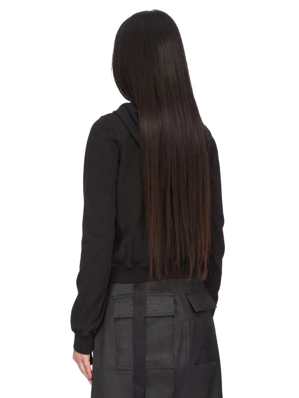 Drkshdw Concordians Small Gimp Hoodie In Black Compact Heavy Jersey
