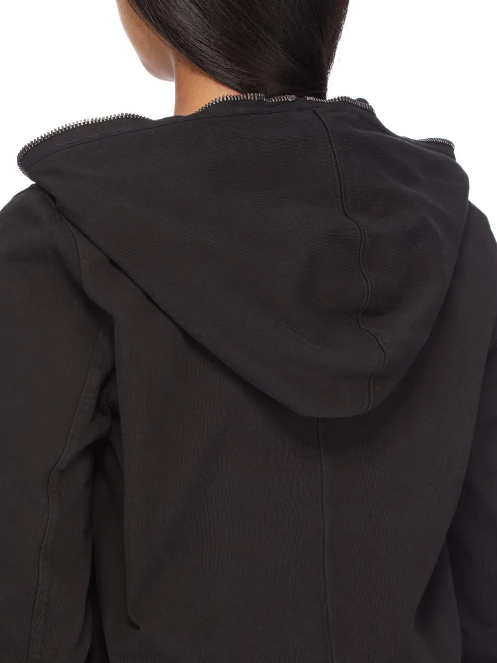 Drkshdw Concordians Small Gimp Hoodie In Black Compact Heavy Jersey
