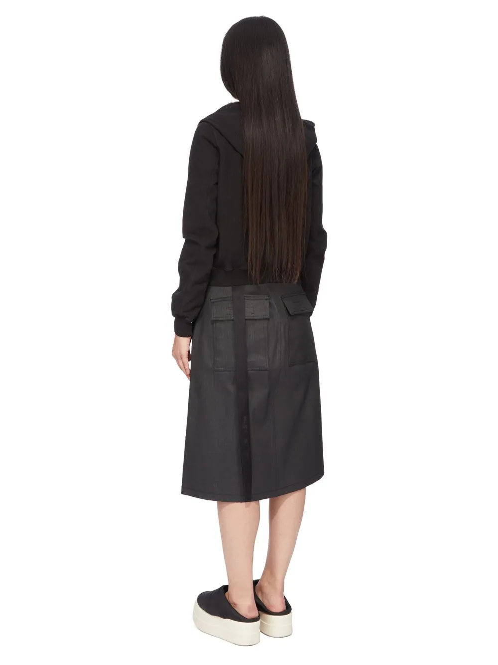 Drkshdw Concordians Small Gimp Hoodie In Black Compact Heavy Jersey