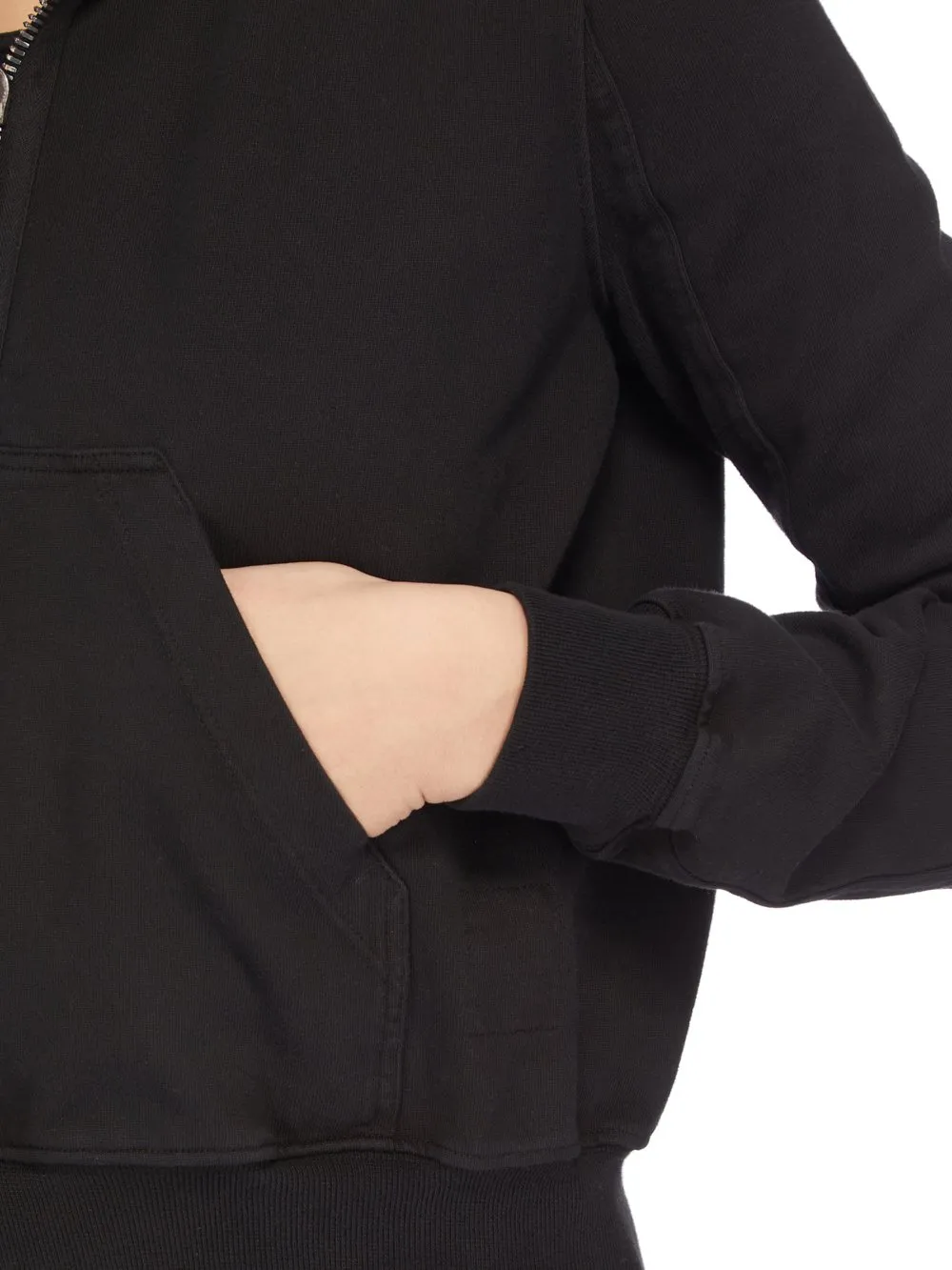 Drkshdw Concordians Small Gimp Hoodie In Black Compact Heavy Jersey