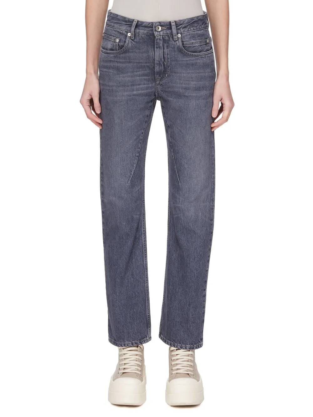 Drkshdw Concordians Fog Cut In 13Oz Stone Washed Grey Denim