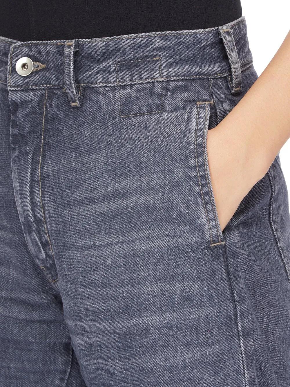Drkshdw Concordians Geth Jeans In 13Oz Stone Washed Grey Denim