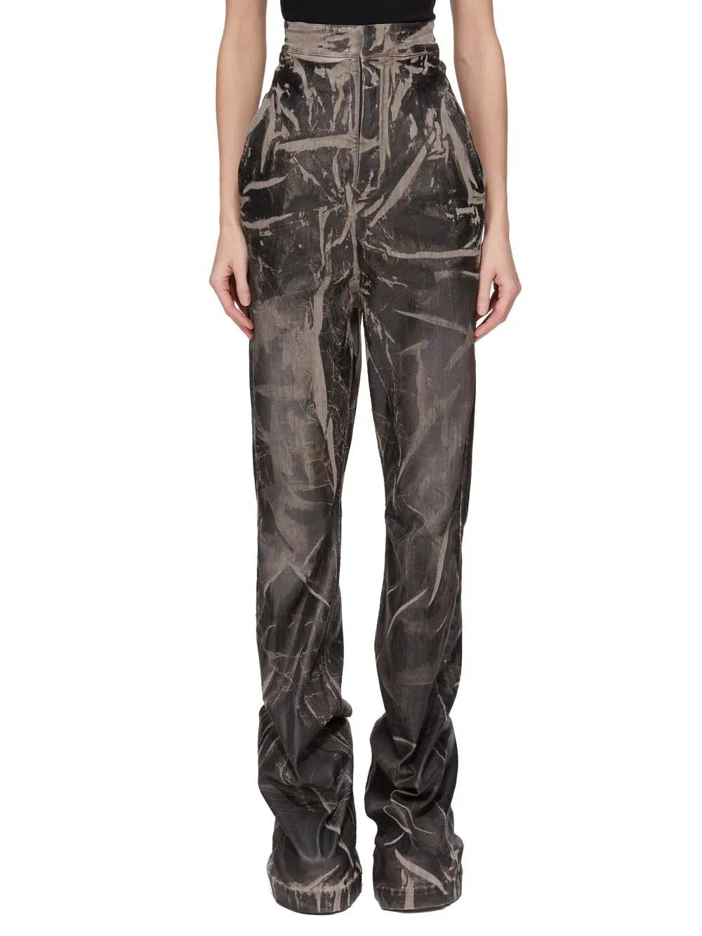 Drkshdw Concordians Dirt Bolan In Black Washed Foil Stretch Denim