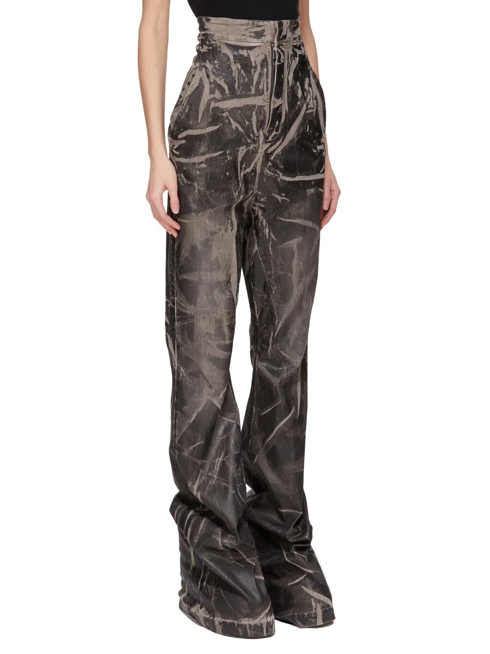 Drkshdw Concordians Dirt Bolan In Black Washed Foil Stretch Denim