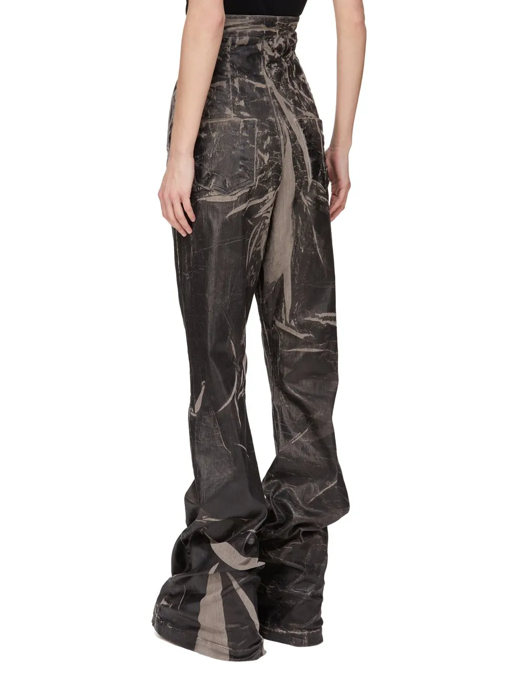 Drkshdw Concordians Dirt Bolan In Black Washed Foil Stretch Denim
