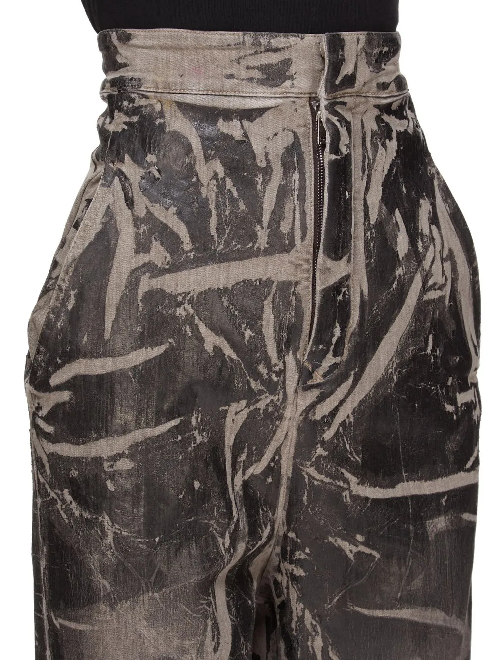 Drkshdw Concordians Dirt Bolan In Black Washed Foil Stretch Denim