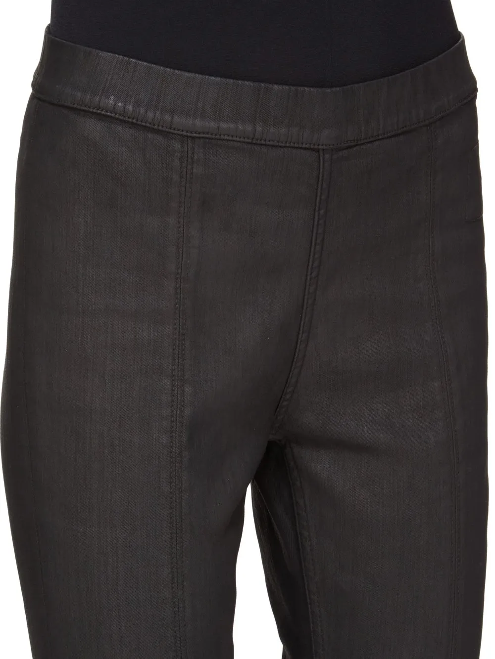 Drkshdw Concordians Slit Front Legging In Black Wax Stretch Denim