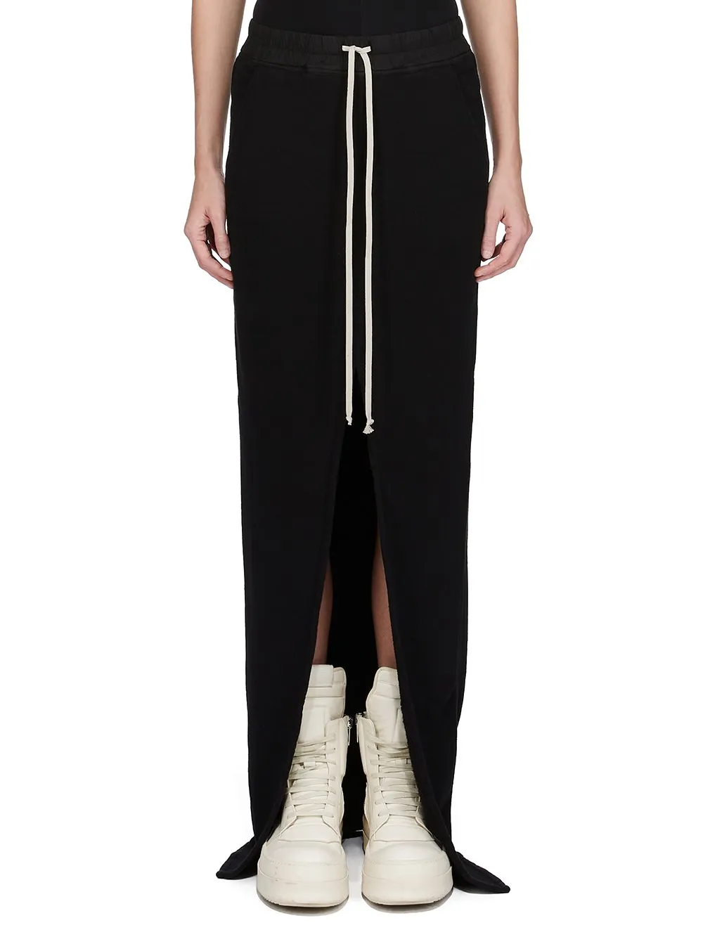Drkshdw Concordians Phleg Pillar Skirt In Black Slub Felpa