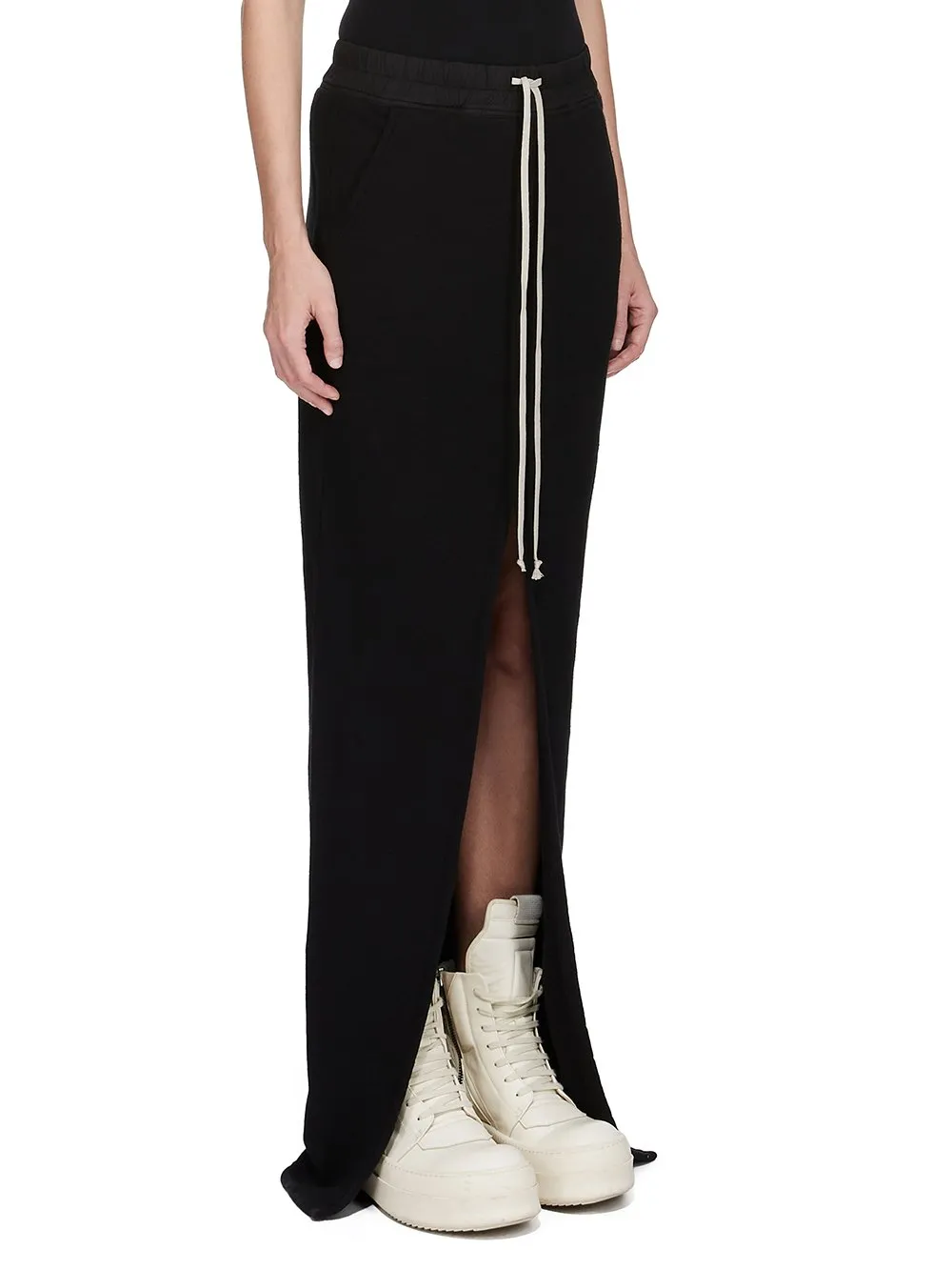 Drkshdw Concordians Phleg Pillar Skirt In Black Slub Felpa