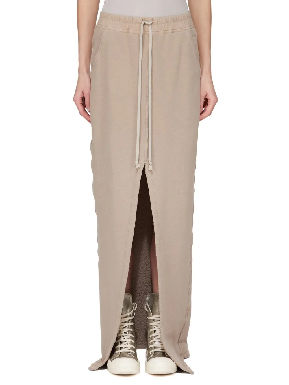 Drkshdw Concordians Phleg Pillar Skirt In Dirty Pearl Slub Felpa