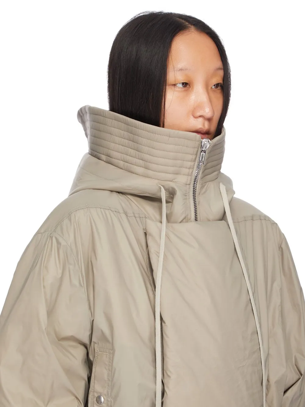 Drkshdw Concordians Cropped Alice Parka In Dirty Pearl Recycled Nylon