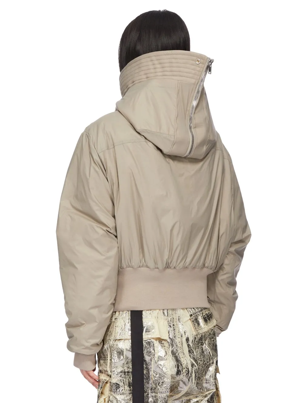 Drkshdw Concordians Cropped Alice Parka In Dirty Pearl Recycled Nylon