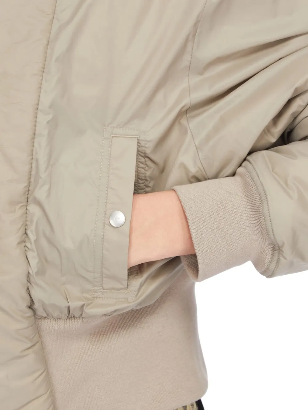Drkshdw Concordians Cropped Alice Parka In Dirty Pearl Recycled Nylon