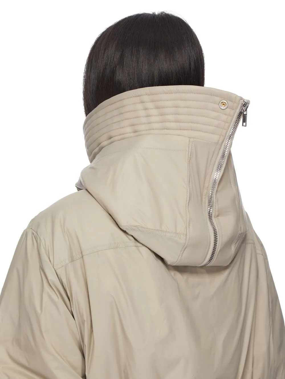 Drkshdw Concordians Cropped Alice Parka In Dirty Pearl Recycled Nylon