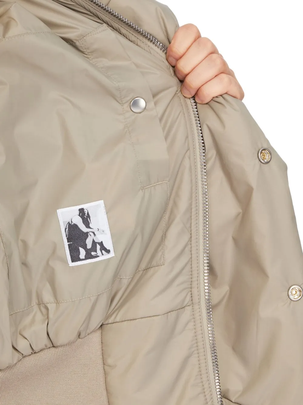 Drkshdw Concordians Cropped Alice Parka In Dirty Pearl Recycled Nylon