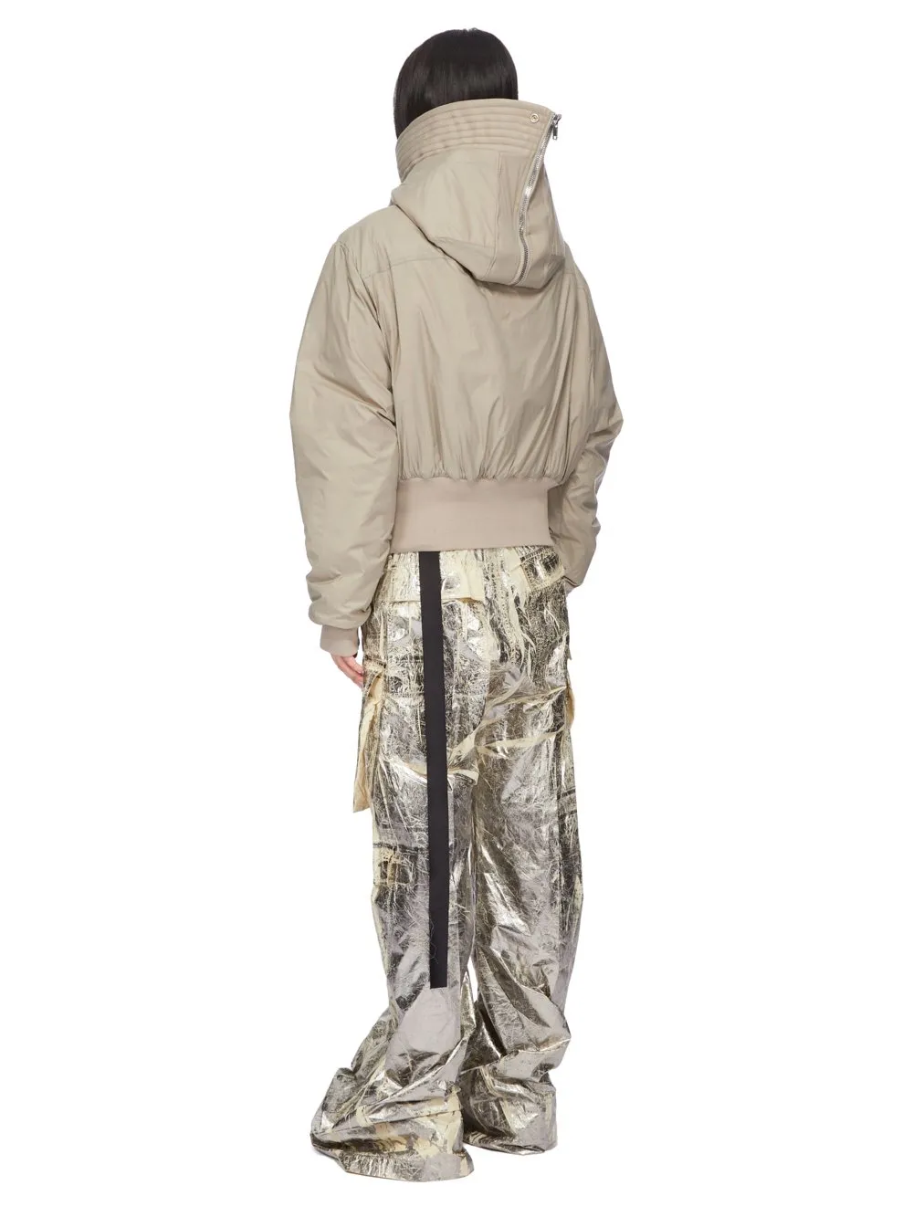 Drkshdw Concordians Cropped Alice Parka In Dirty Pearl Recycled Nylon