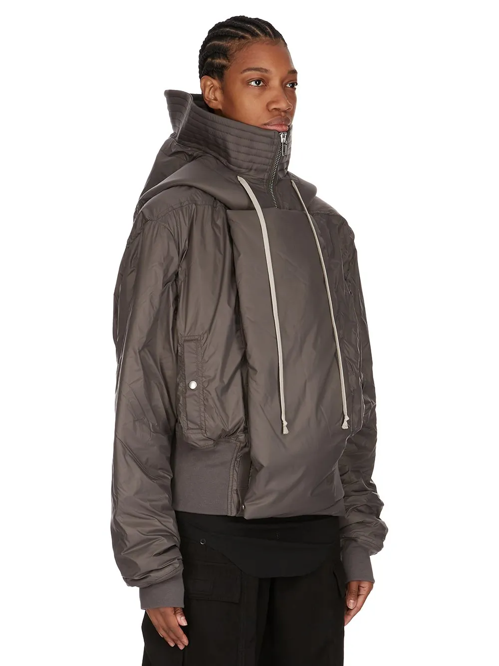Drkshdw Concordians Cropped Alice Parka In Bronze Recycled Nylon