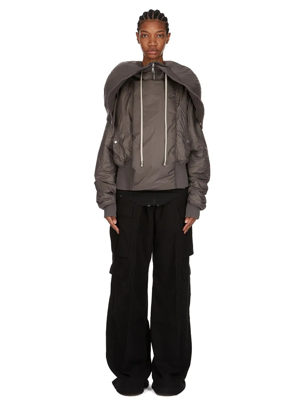 Drkshdw Concordians Cropped Alice Parka In Bronze Recycled Nylon