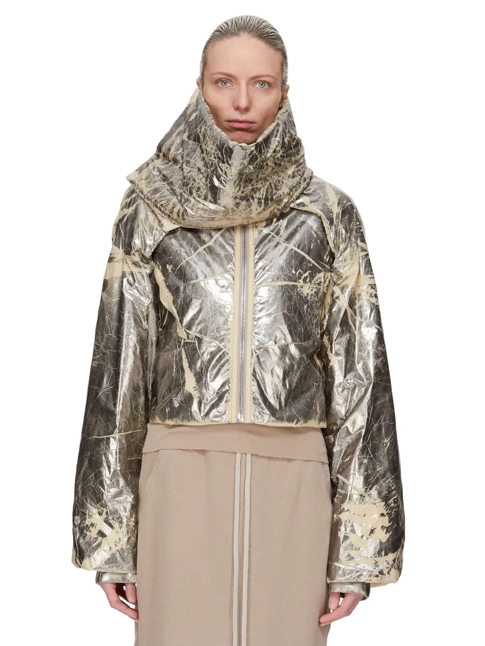 Drkshdw Concordians Covertible Jkt In Palladium Foil Light Nylon