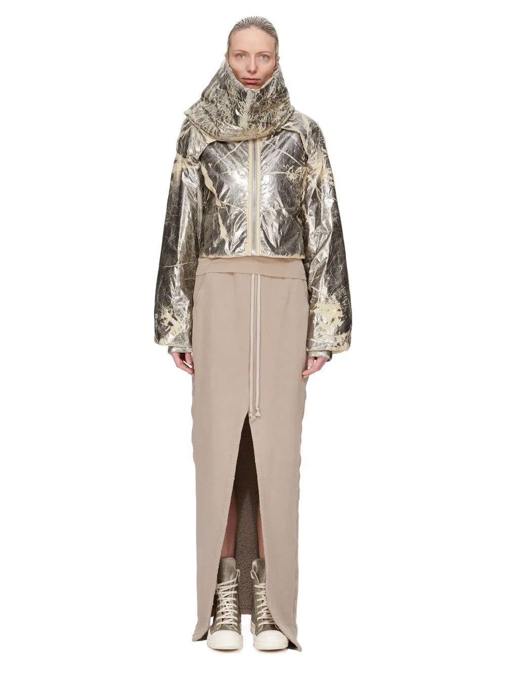 Drkshdw Concordians Covertible Jkt In Palladium Foil Light Nylon