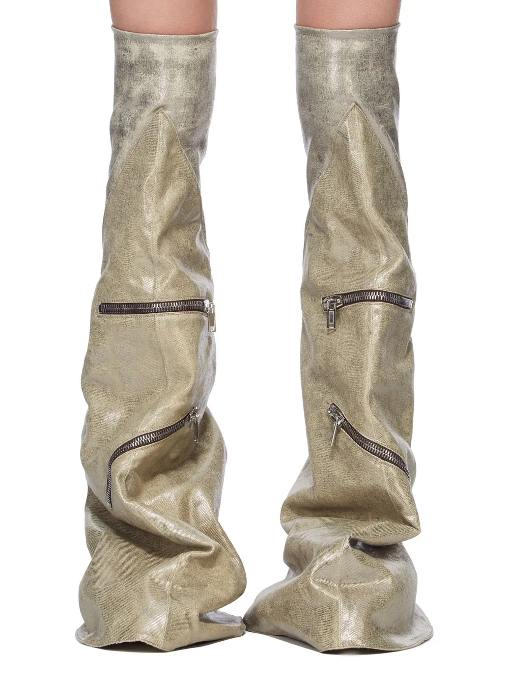 Drkshdw Concordians Cargo Fetish In Palladium/Milk 13Oz Foil Denim