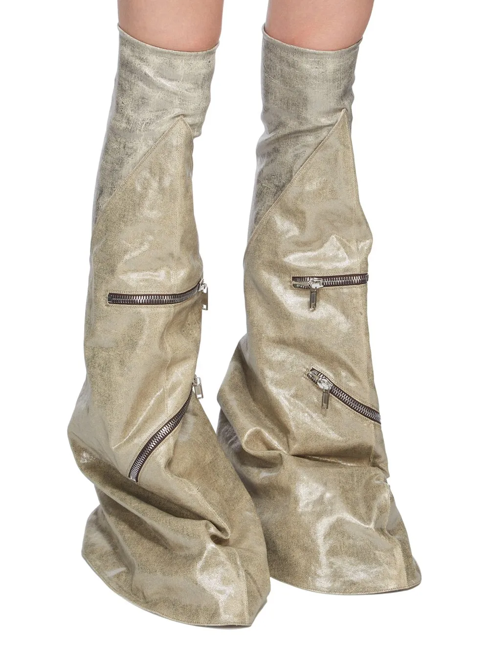 Drkshdw Concordians Cargo Fetish In Palladium/Milk 13Oz Foil Denim