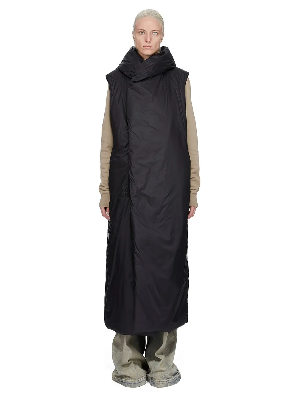 Drkshdw Concordians Hooded Liner In Black Recycled Nylon