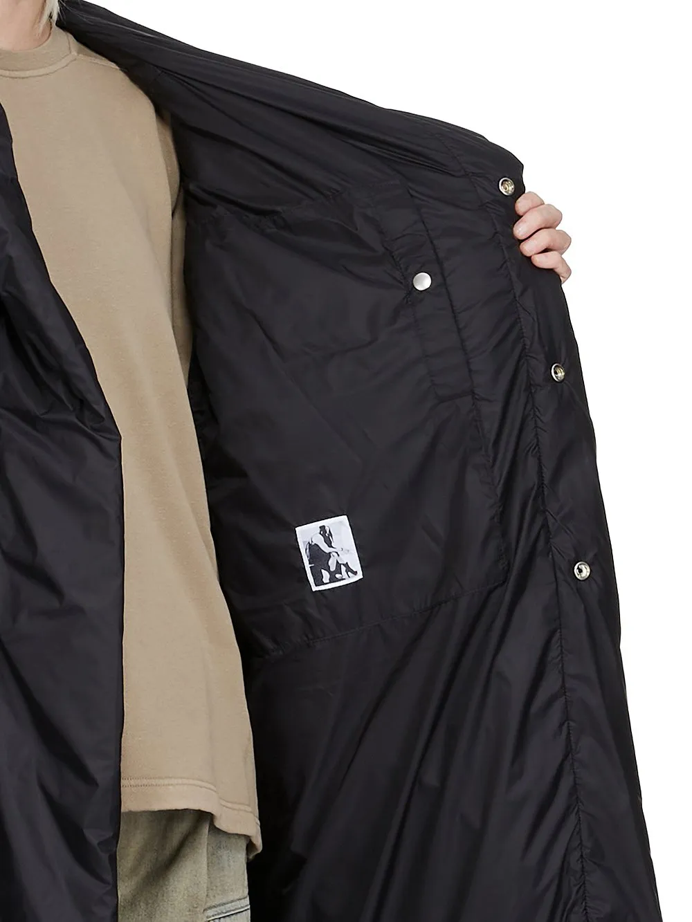 Drkshdw Concordians Hooded Liner In Black Recycled Nylon