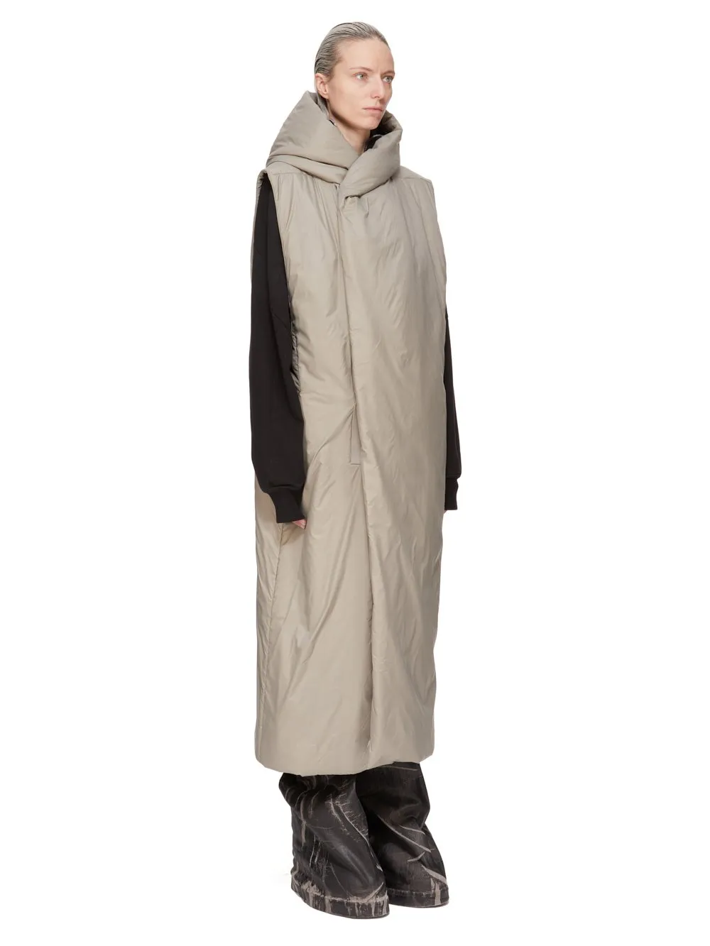 Drkshdw Concordians Hooded Liner In Dirty Pearl Recycled Nylon