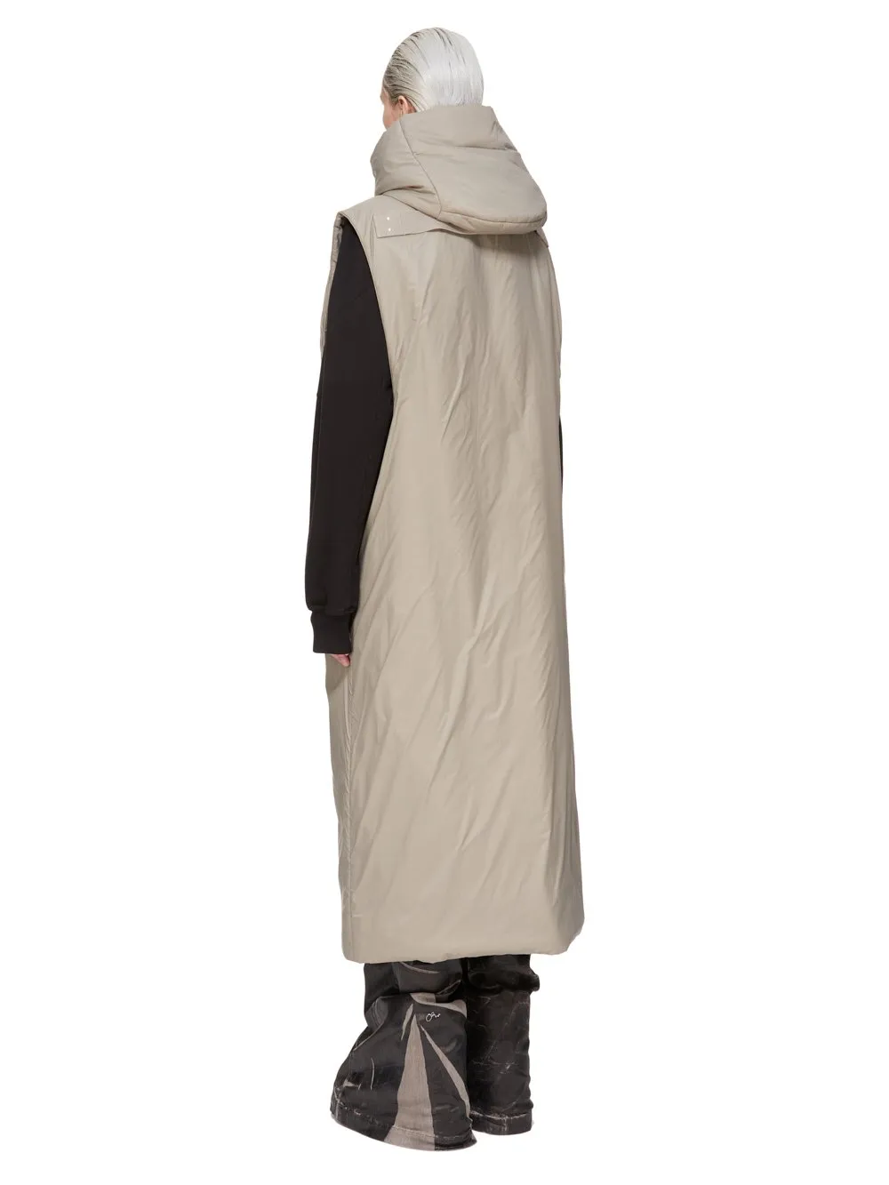 Drkshdw Concordians Hooded Liner In Dirty Pearl Recycled Nylon