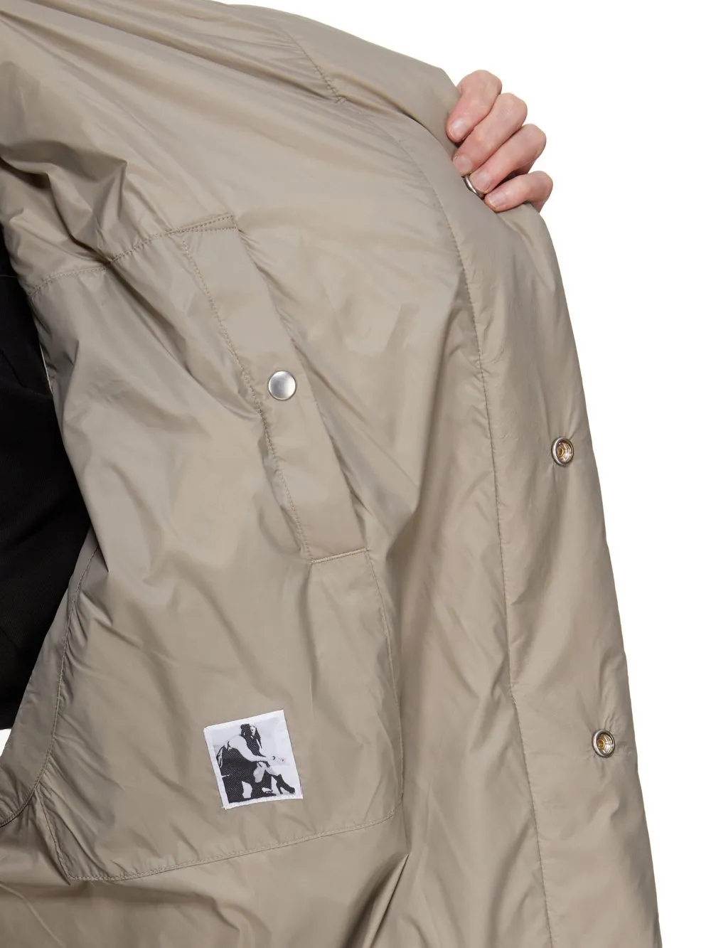 Drkshdw Concordians Hooded Liner In Dirty Pearl Recycled Nylon