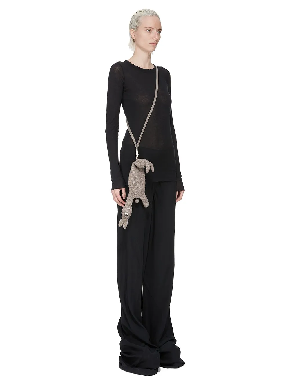 Rick Owens Hun Siamese Bunny In Dark Dust Lamb Shearling