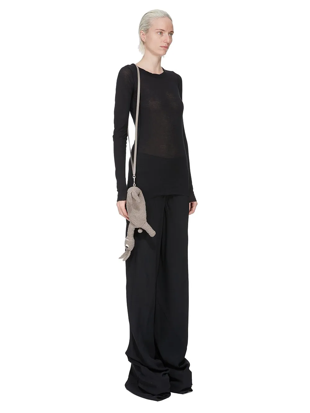 Rick Owens Hun Siamese Bunny In Dark Dust Lamb Shearling