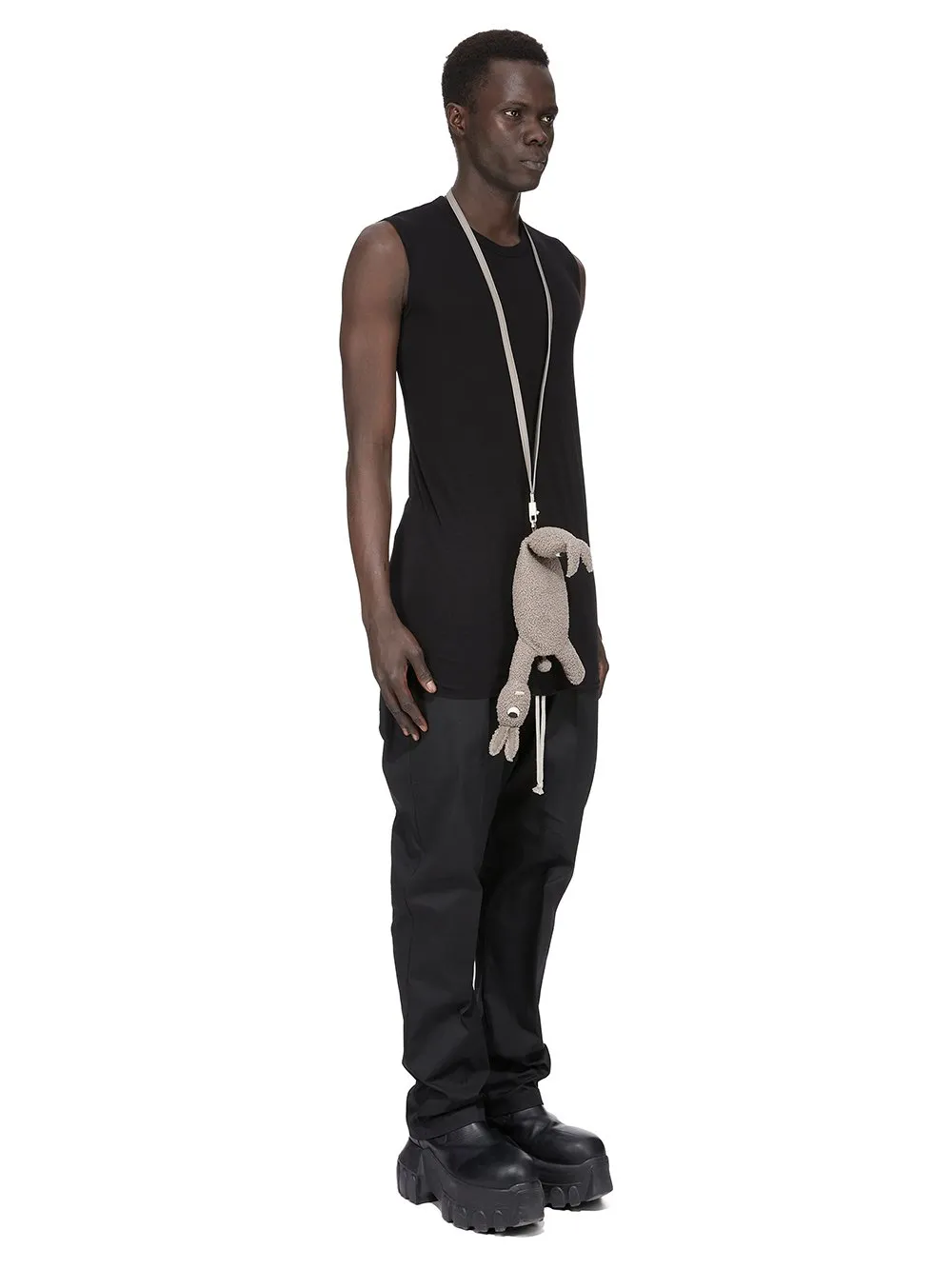 Rick Owens Hun Siamese Bunny In Dark Dust Lamb Shearling