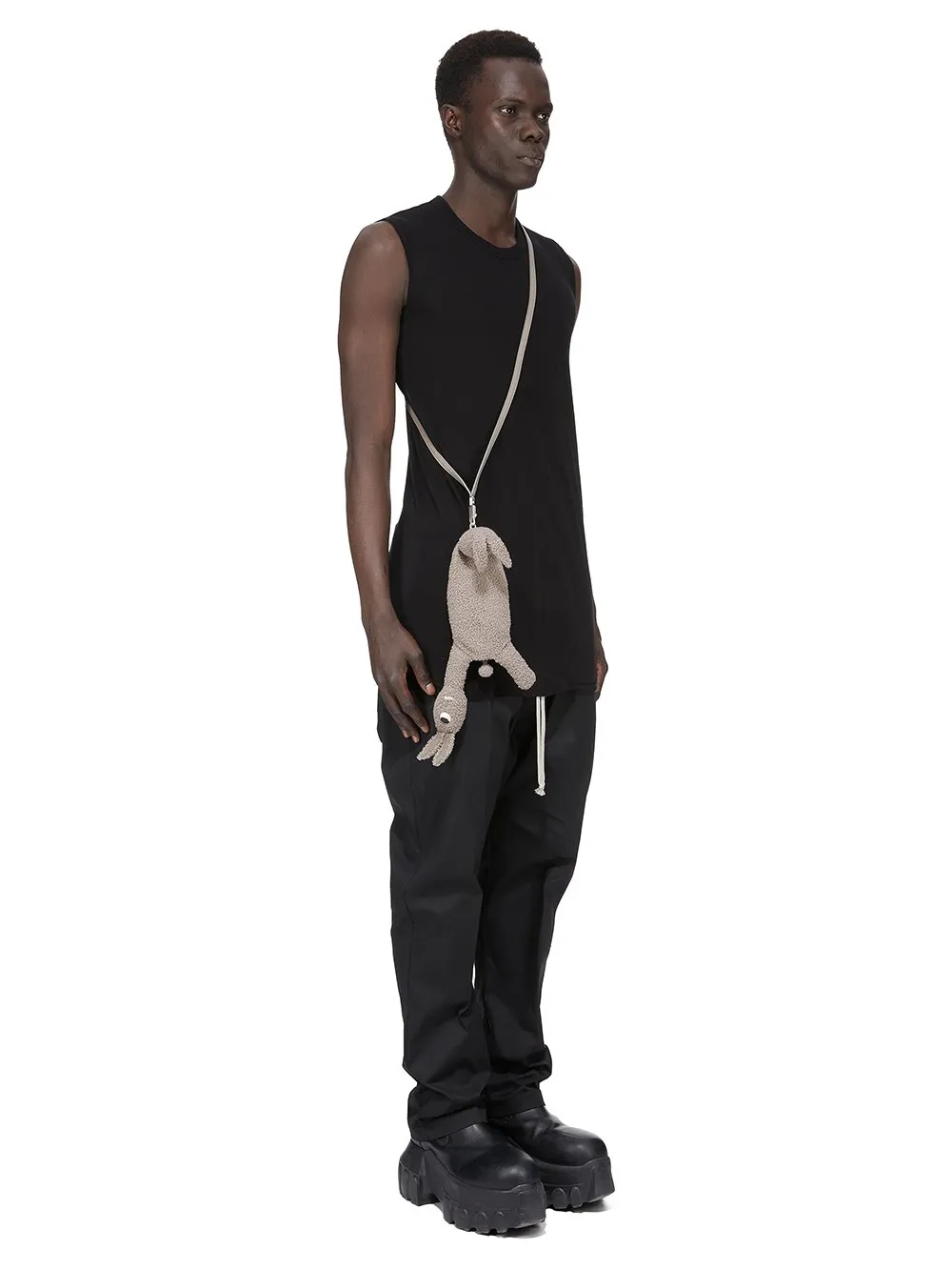 Rick Owens Hun Siamese Bunny In Dark Dust Lamb Shearling