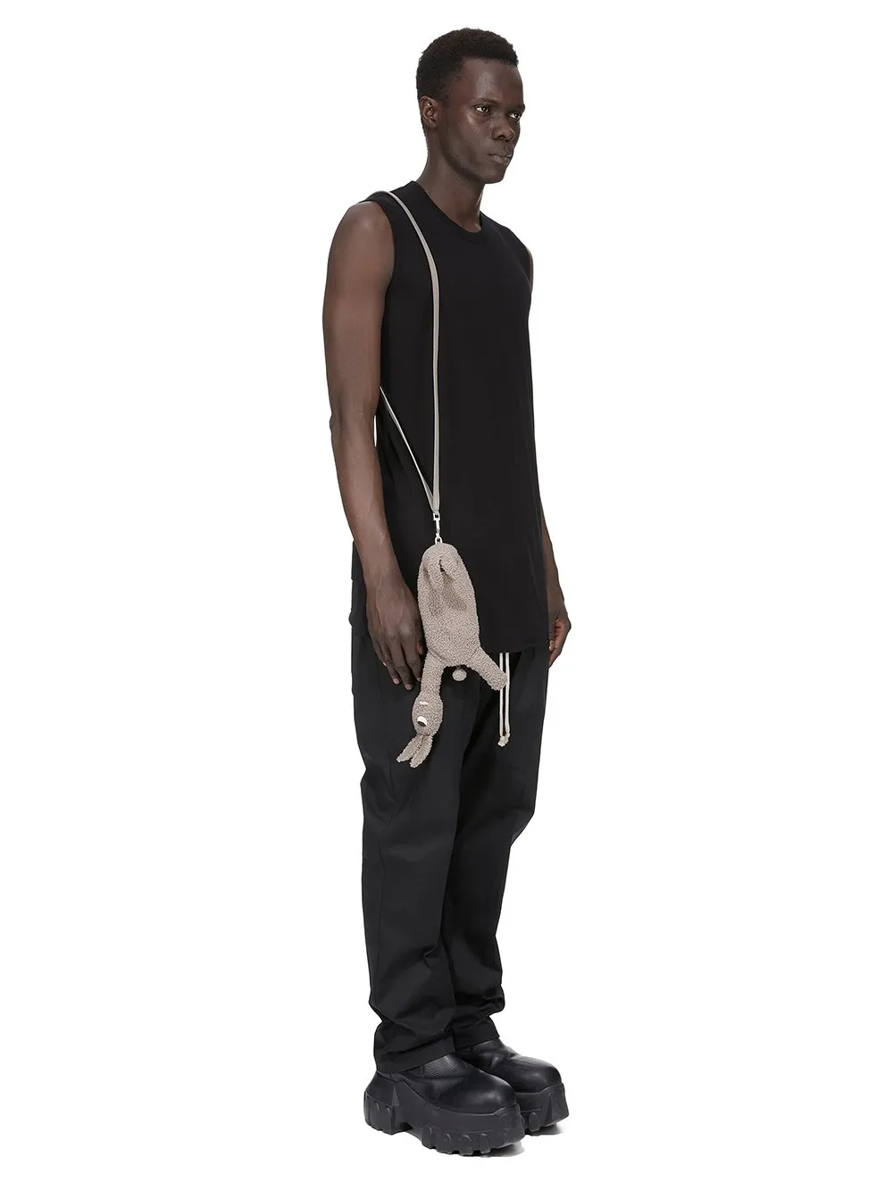 Rick Owens Hun Siamese Bunny In Dark Dust Lamb Shearling